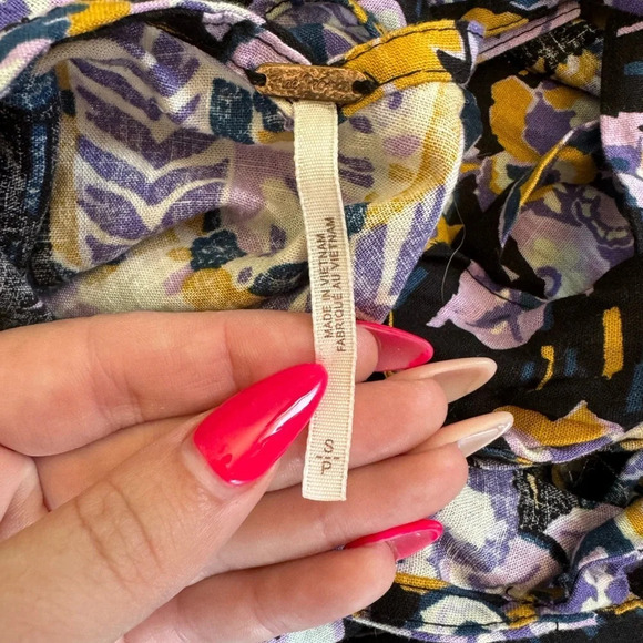 Free People SUMMER IN TULUM Floral Print Linen Blend Tunic Top- Mini Dress - Picture 6 of 6